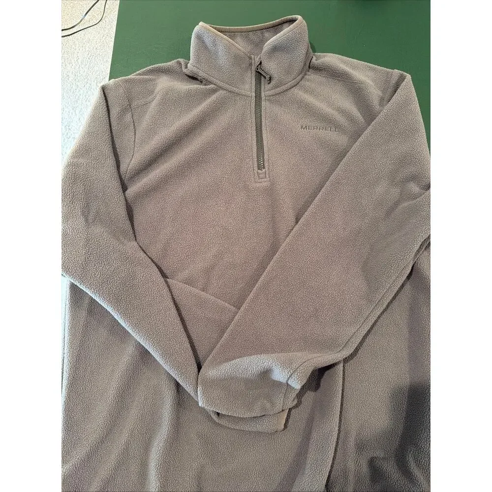 Merrell Quarter Zip Fleece Pullover Jacket Charcoal Gray Men’s Size Large L